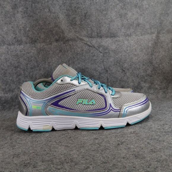 Fila Shoes Womens 8.5 Athletic Trainers Running Active Comfort Walking Grey Blue - Picture 2 of 12
